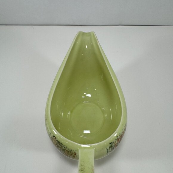 Vintage Vernon Ware Raffia Gravy Boat Green Brown Mid Century MCM - Picture 11 of 13